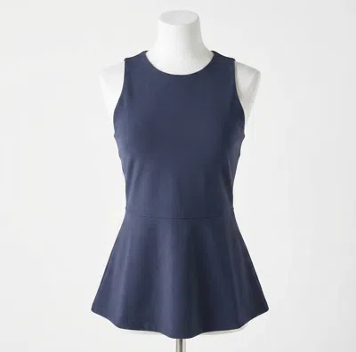 Spanx Active Peplum Tank In Dark Storm In Blue