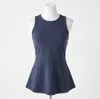 Spanx Active Peplum Tank In Dark Storm In Blue