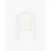 Spanx Active Womens Powder Airessentials Cropped Stretch-jersey Hoody