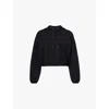 Spanx Airessentials Cropped Hoodie In Very Black