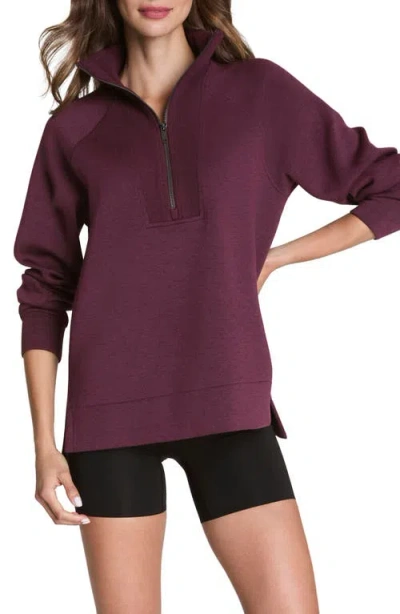 Spanx ® Air Essentials Brushed Half-zip Sweatshirt In Purple