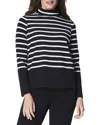 Spanx Air Essentials Mock Pullover Stripe In White