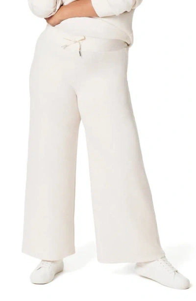 Spanx Air Essentials Wide Leg Crop Pants In Oatmeal Heather