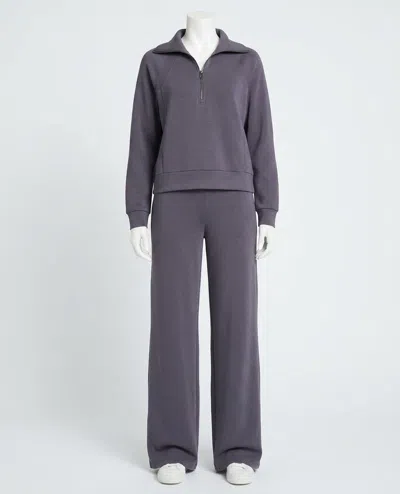 Spanx Air Essentials Wide Leg Pant In Purple Storm In Gray