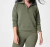 Spanx Airessentials Half Zip Sweatshirt In Blue