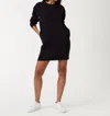 Spanx Airessentials Long Sleeve Knit Shift Dress In Black