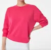 Spanx Airessential Crew Sweatshirt In Cerise Pink In Multi