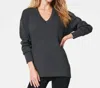 Spanx Airessentials Brushed V-neck Tunic In Dark Gray Heather In Multi