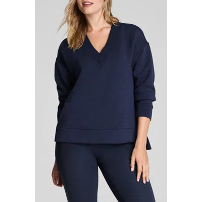 Spanx ® Airessentials® Brushed V-neck Tunic Sweatshirt In Blue