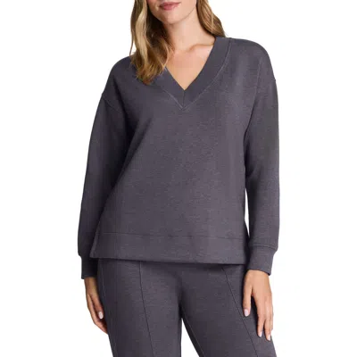 Spanx ® Airessentials® Brushed V-neck Tunic Sweatshirt In Heather Storm