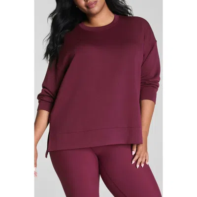 Spanx ® Airessentials Crewneck Sweatshirt In Burgundy