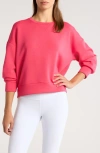 Spanx Airessential Crew Sweatshirt In Cerise Pink In Multi