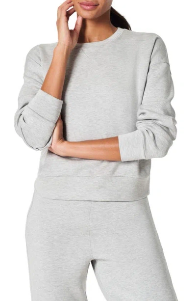 Spanx Airessentials Crewneck Sweatshirt In Light Grey Heather