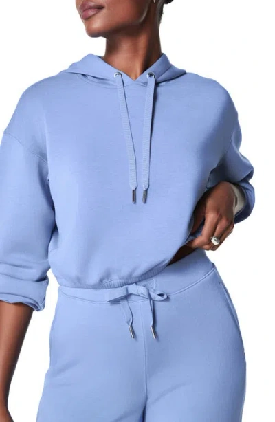 Spanx Airessentials Cropped Hoodie In Cornflower Blue