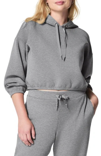 Spanx Airessentials Cropped Hoodie In Medium Grey Heather