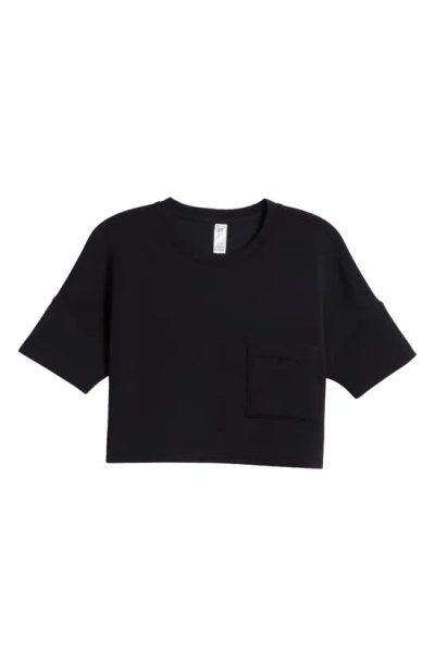Spanx Airessentials Crop Pocket T-shirt In Very Black