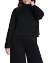 Spanx Airessentials Cropped Turtleneck Sweatshirt In Black