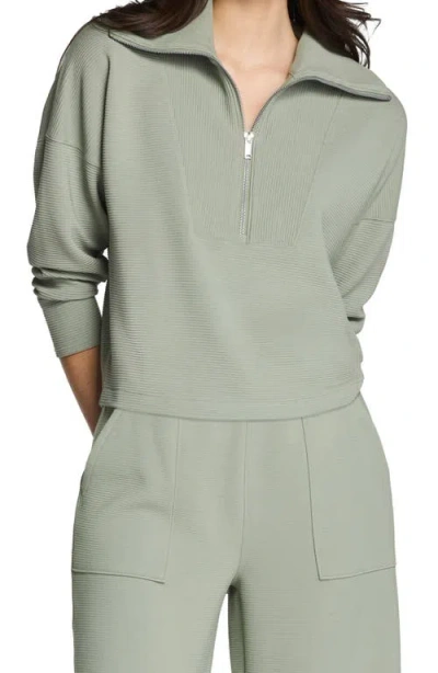 Spanx ® Airessentials French Rib Quarter Zip Pullover In Gray