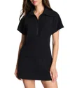 Spanx Airessentials French Rib Short Sleeve Half Zip Top In Black