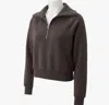 Spanx Airessentials Half Zip Pullover In Dark Cacao In Brown