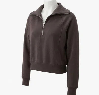 Spanx Airessentials Half Zip Pullover In Dark Cacao In Brown
