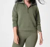 Spanx Airessentials Half Zip Sweatshirt In Blue