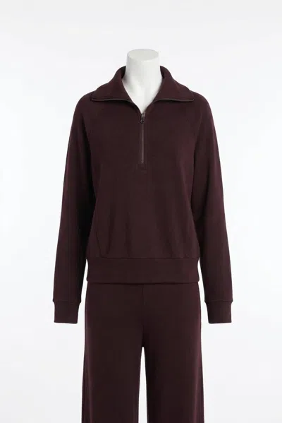 Spanx Airessentials Half Zip Sweater In Truffle Brown