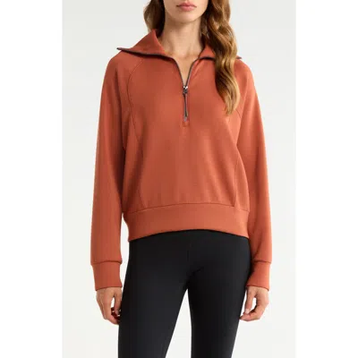 Spanx ® Airessentials Half Zip Sweatshirt In Brown