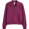 Spanx ® Airessentials Half Zip Sweatshirt In Burgundy