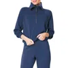Spanx Airessentials Half Zip In Faded Indigo
