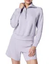 Spanx Airessentials Half Zip Sweatshirt In Violet Air