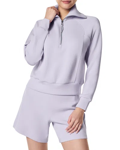 Spanx Airessentials Half Zip Sweatshirt In Violet Air