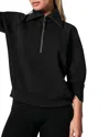Spanx Airessentials Half-zip Sweater In Very Black