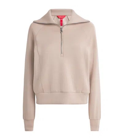 Spanx Airessentials Half-zip Sweatshirt In Beige