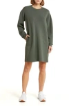 Spanx Airessentials Long Sleeve Knit Shift Dress In Dark Palm