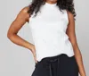 SPANX AIRESSENTIALS MOCK NECK TOP IN WHITE