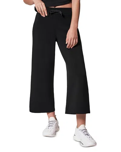 Spanx Out Of Office Elastic Waist Crop Wide Leg Pants In Very Black