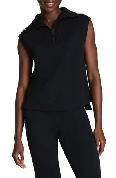 Spanx ® Airessentials Piqué Sleeveless Half Zip Top In Black