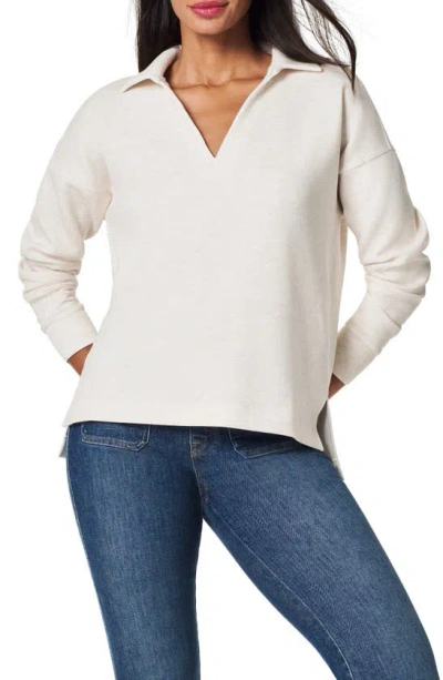 Spanx Airessentials Polo Top In Oatmeal Heather