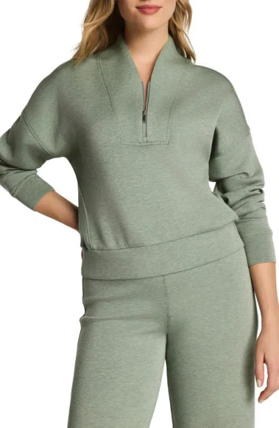 Spanx ® Airessentials Shawl Collar Half Zip Pullover In Green