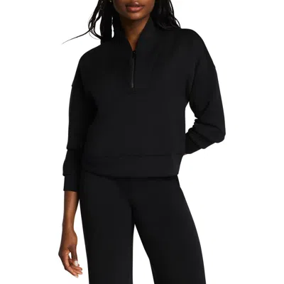 Spanx ® Airessentials Shawl Collar Quarter Zip Sweatshirt In Black
