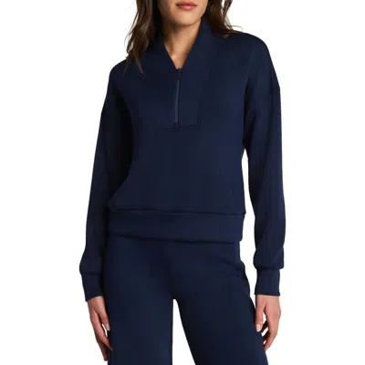 Spanx ® Airessentials Shawl Collar Quarter Zip Sweatshirt In Blue