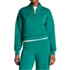Spanx ® Airessentials Shawl Collar Quarter Zip Sweatshirt In Green