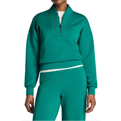 Spanx ® Airessentials Shawl Collar Quarter Zip Sweatshirt In Green