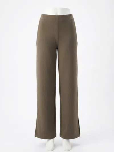 Spanx Airessentials Smooth Front Wide Leg Pant In Mineral In Brown