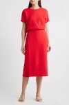 Spanx ® Airessentials Tie Waist Midi Dress In  Red