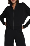 Spanx Brushed Full Zip Jacket In Black