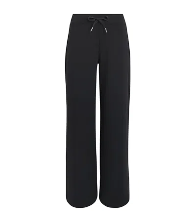Spanx Airluxe Wide-leg Mid-rise Stretch-jersey Trousers In Black
