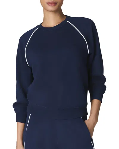 Spanx Airpique Crewneck Top In Blue