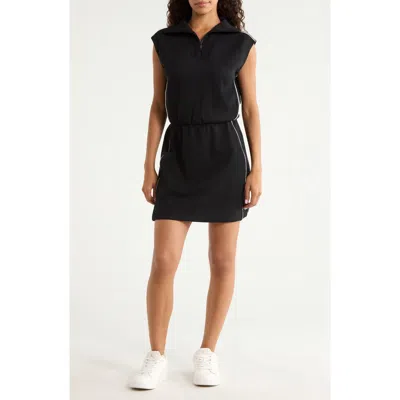 Spanx ® Airpique Half Zip Modal Blend Dress In Very Black